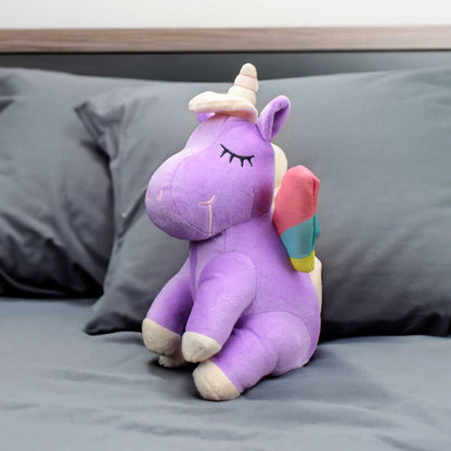 35CM Oturan Lila Unicorn Peluş Yastık Oyuncak