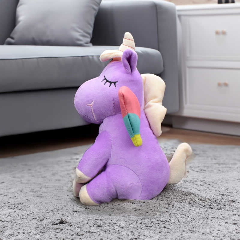 35CM Oturan Lila Unicorn Peluş Yastık Oyuncak