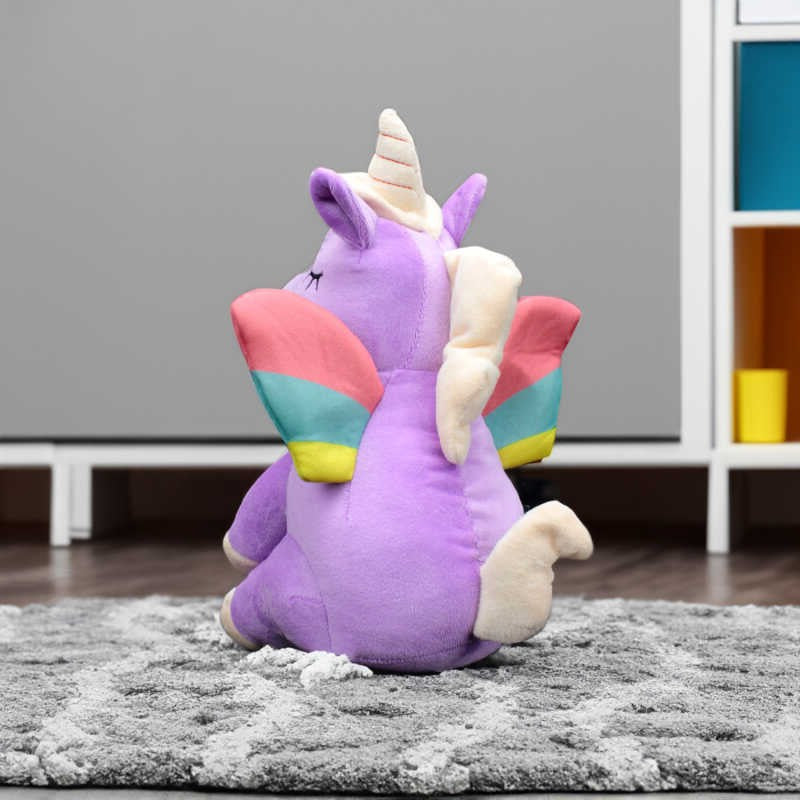 35CM Oturan Lila Unicorn Peluş Yastık Oyuncak