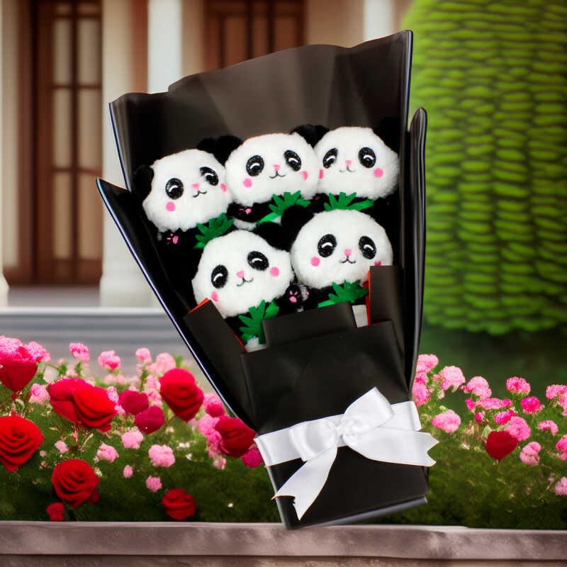 Panda Peluş Buketi